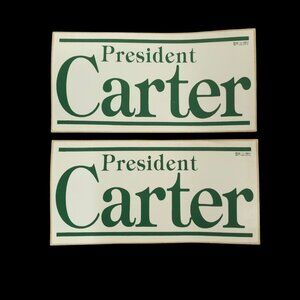 President Carter 1980 Presidential Re-Election Campaign Bumper Sticker Lot NOS